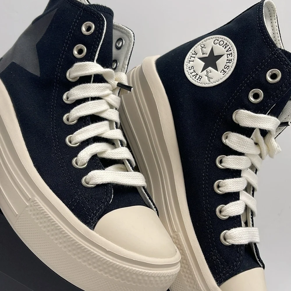 Converse WMNS A09899C CTAS MOVE HI BLACK/NATURAL IVORY/EGRET Platforms Sneakers